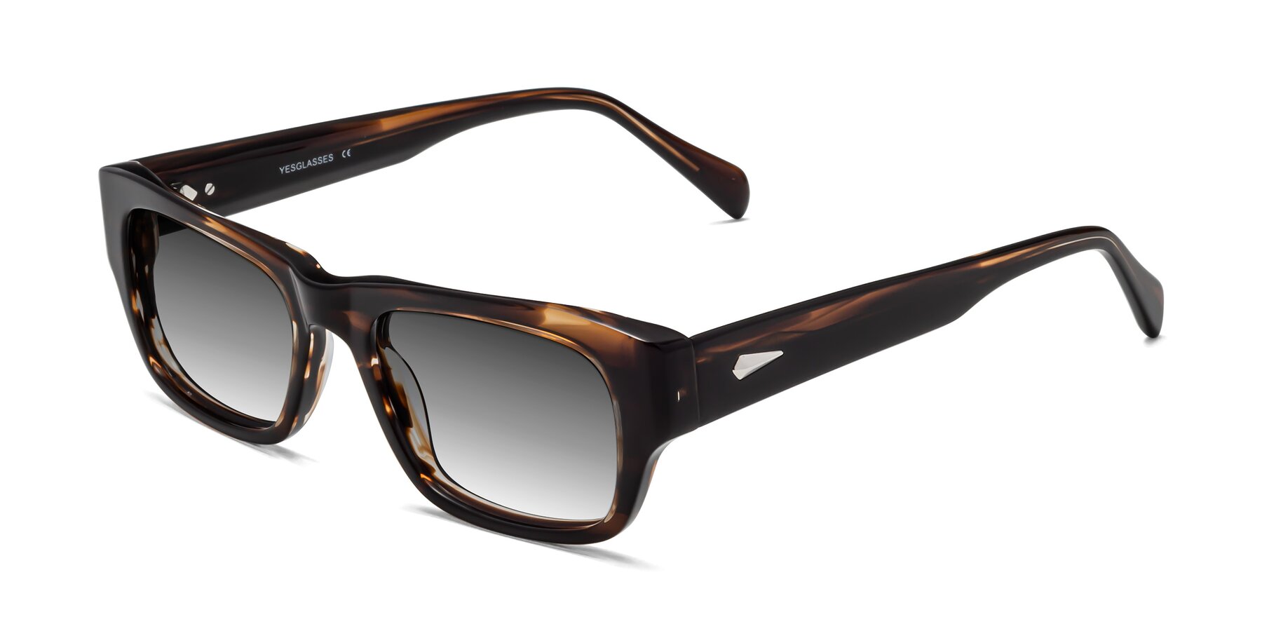 Angle of 1537 in Stripe Brown with Gray Gradient Lenses