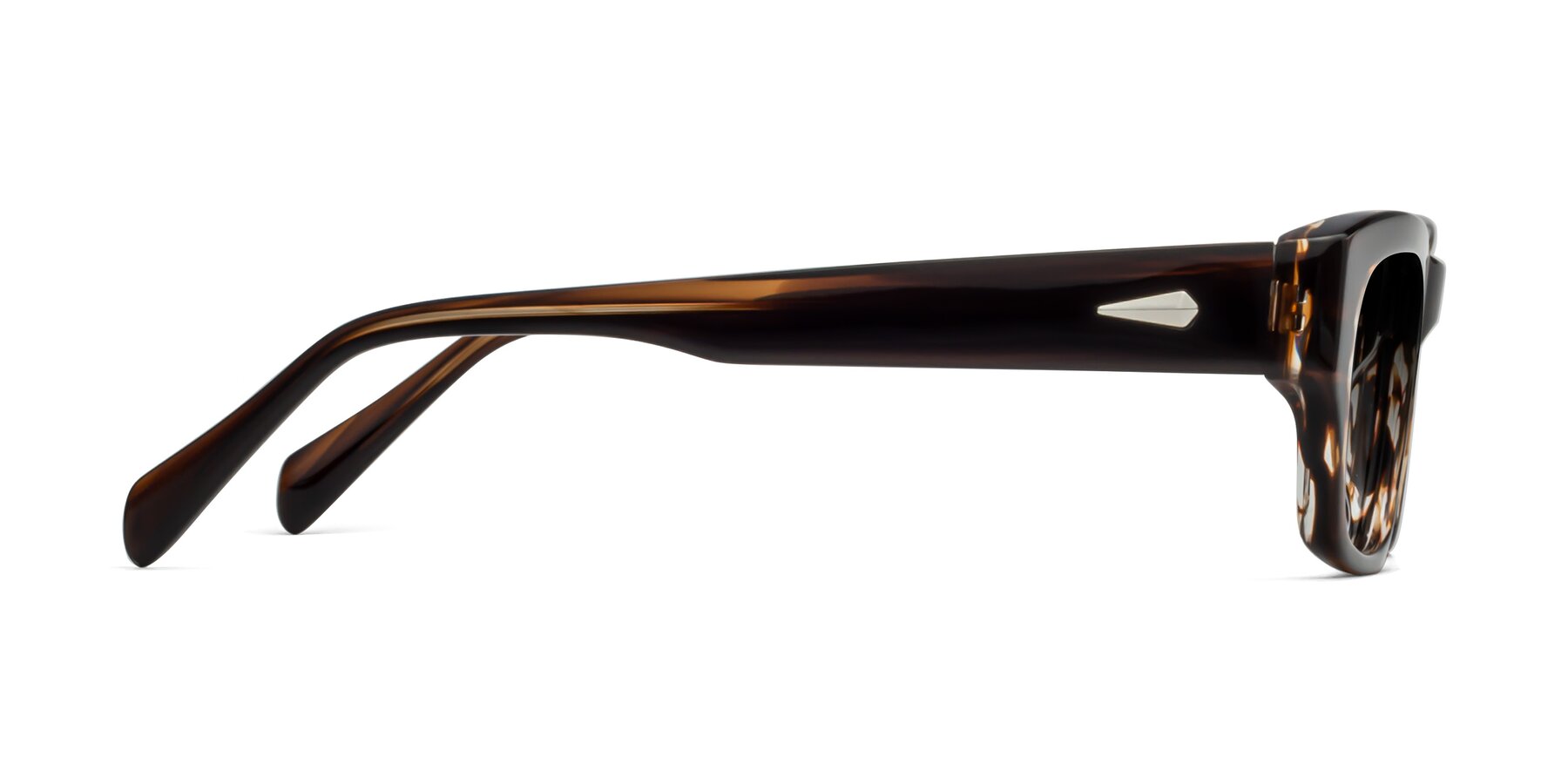 Side of 1537 in Stripe Brown with Gray Gradient Lenses