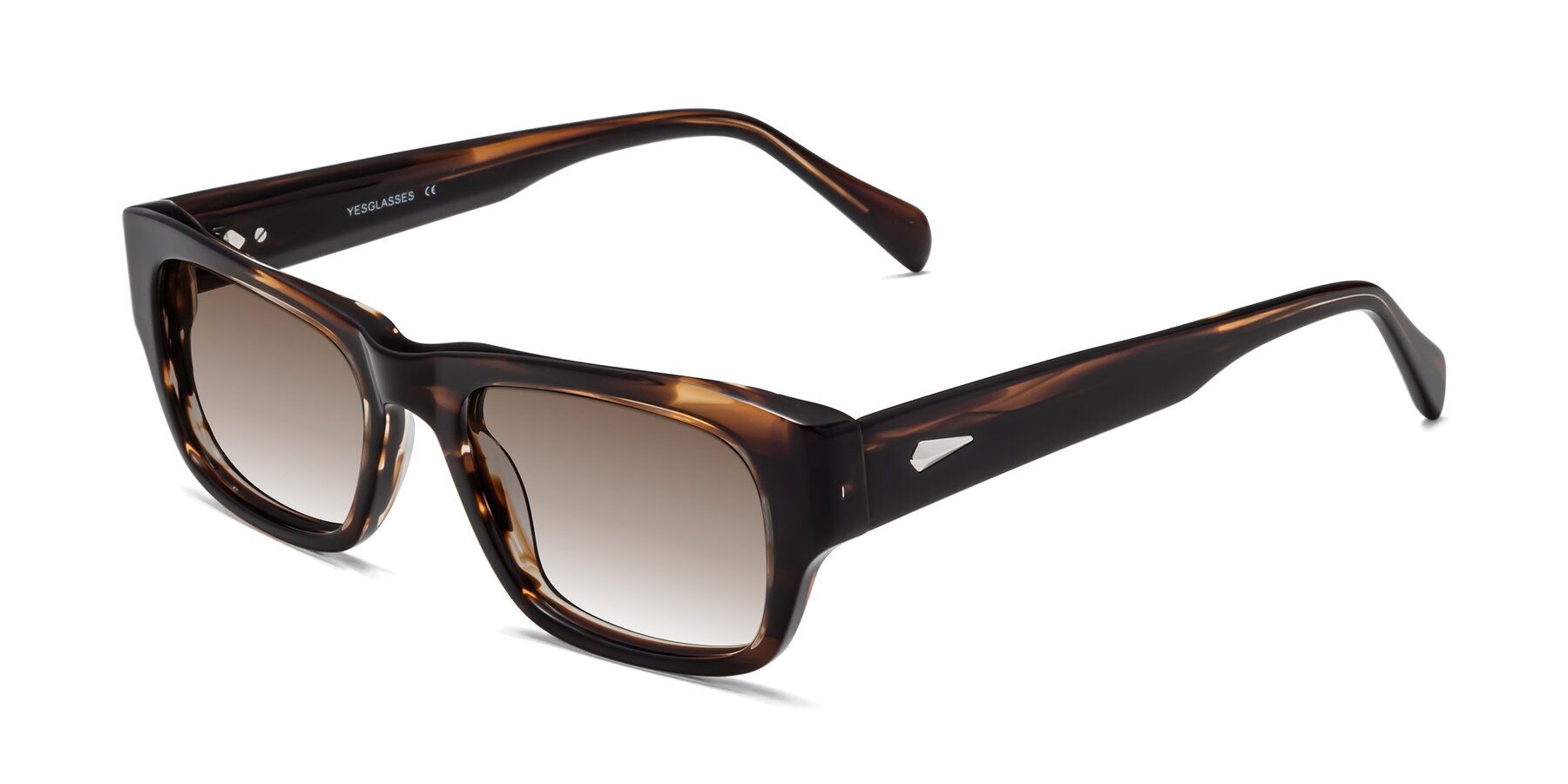 Angle of 1537 in Stripe Brown with Brown Gradient Lenses