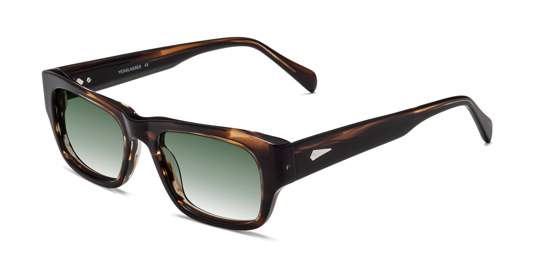 Angle of 1537 in Stripe Brown with Green Gradient Lenses