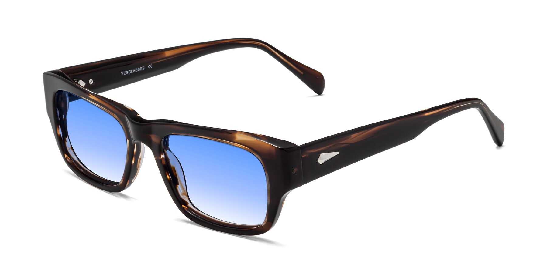 Angle of 1537 in Stripe Brown with Blue Gradient Lenses