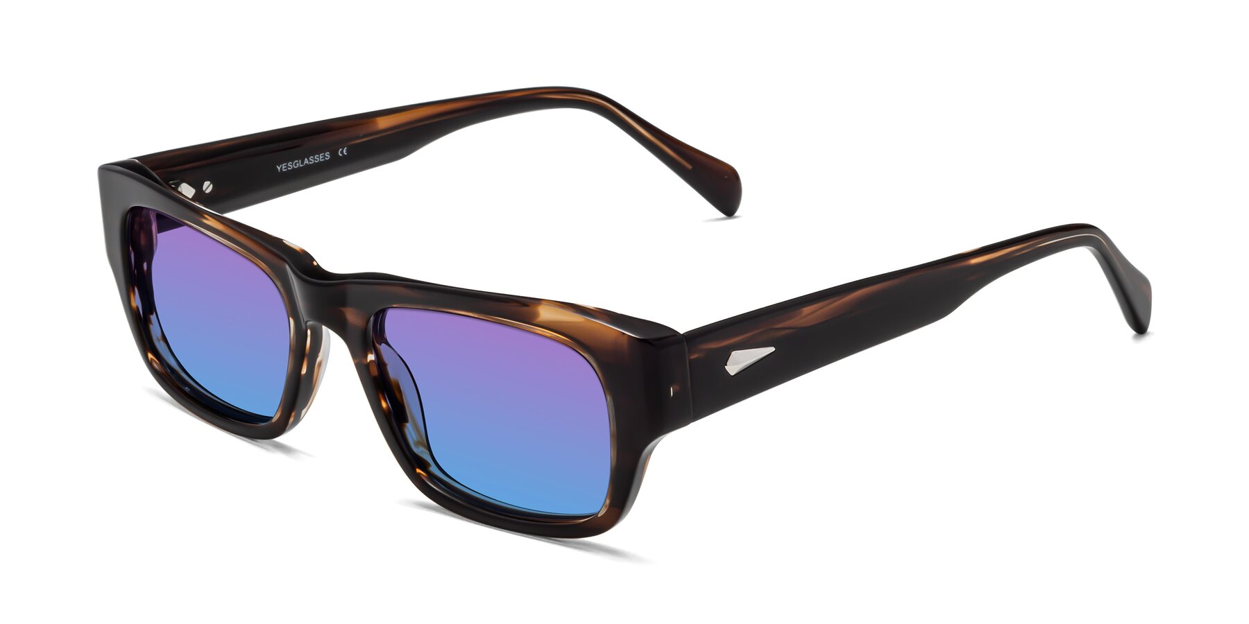 Angle of 1537 in Stripe Brown with Purple / Blue Gradient Lenses