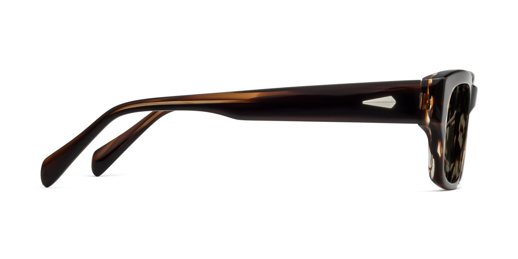 Side of 1537 in Stripe Brown with Gray Polarized Lenses