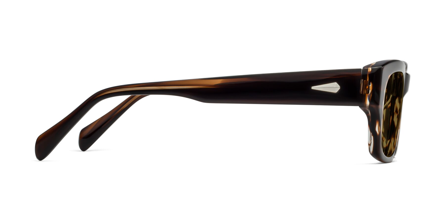 Side of 1537 in Stripe Brown with Brown Polarized Lenses