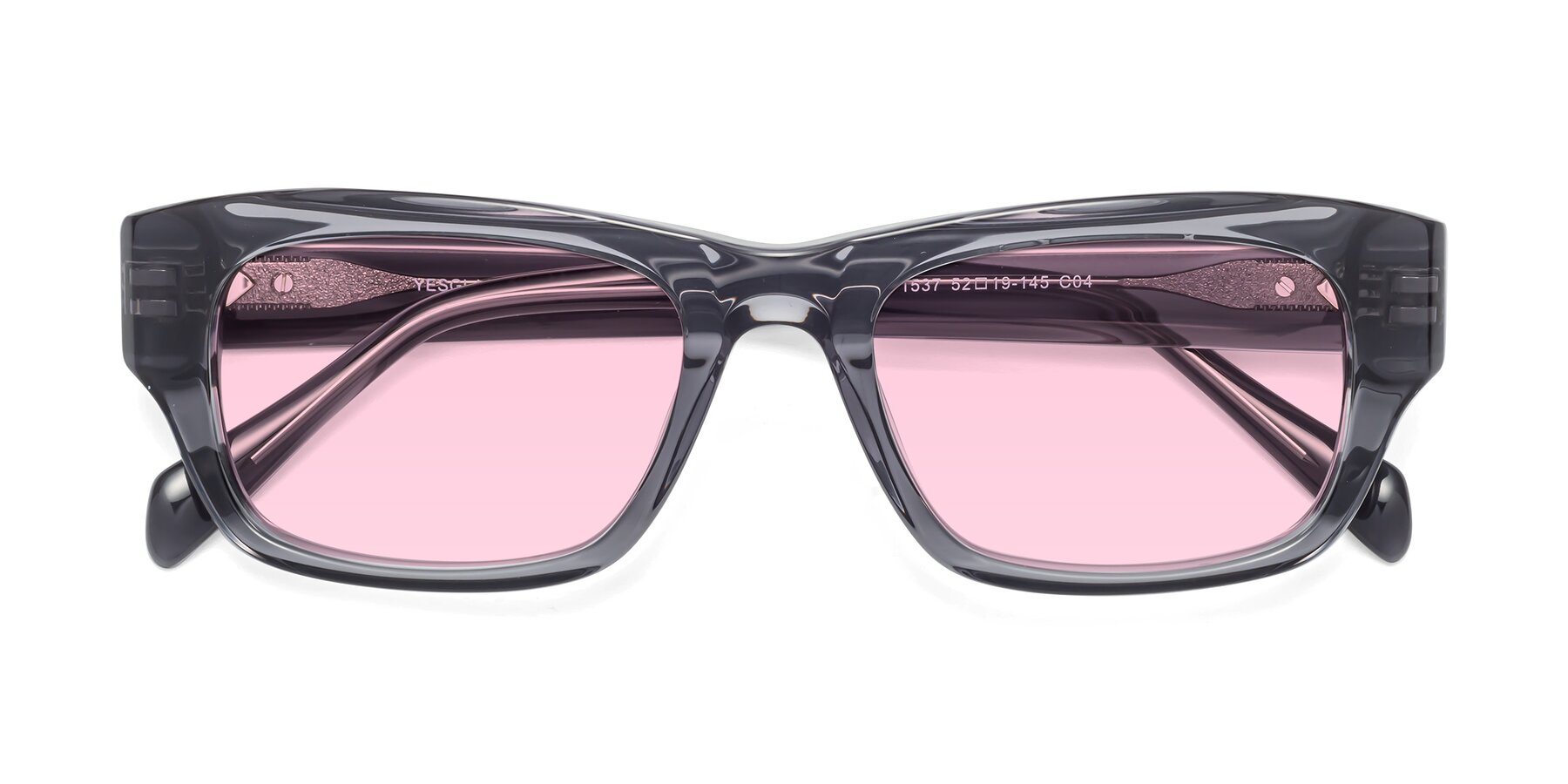 Folded Front of 1537 in Gray with Light Pink Tinted Lenses