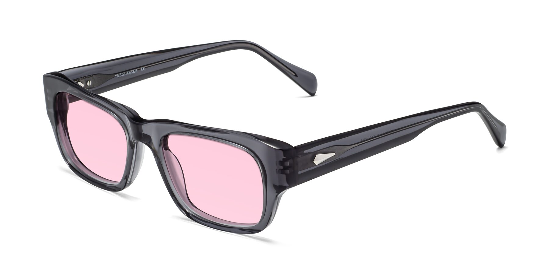 Angle of 1537 in Gray with Light Pink Tinted Lenses