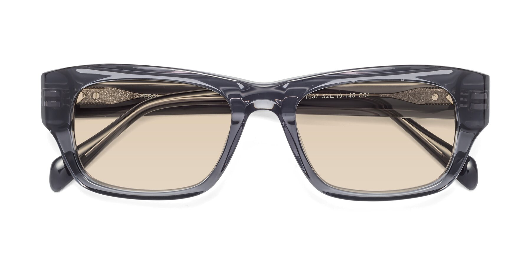 Folded Front of 1537 in Gray with Light Brown Tinted Lenses