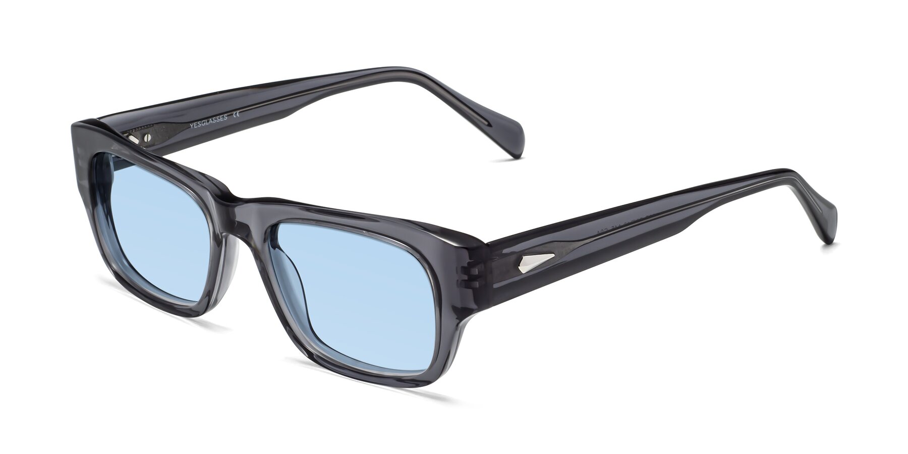 Angle of 1537 in Gray with Light Blue Tinted Lenses