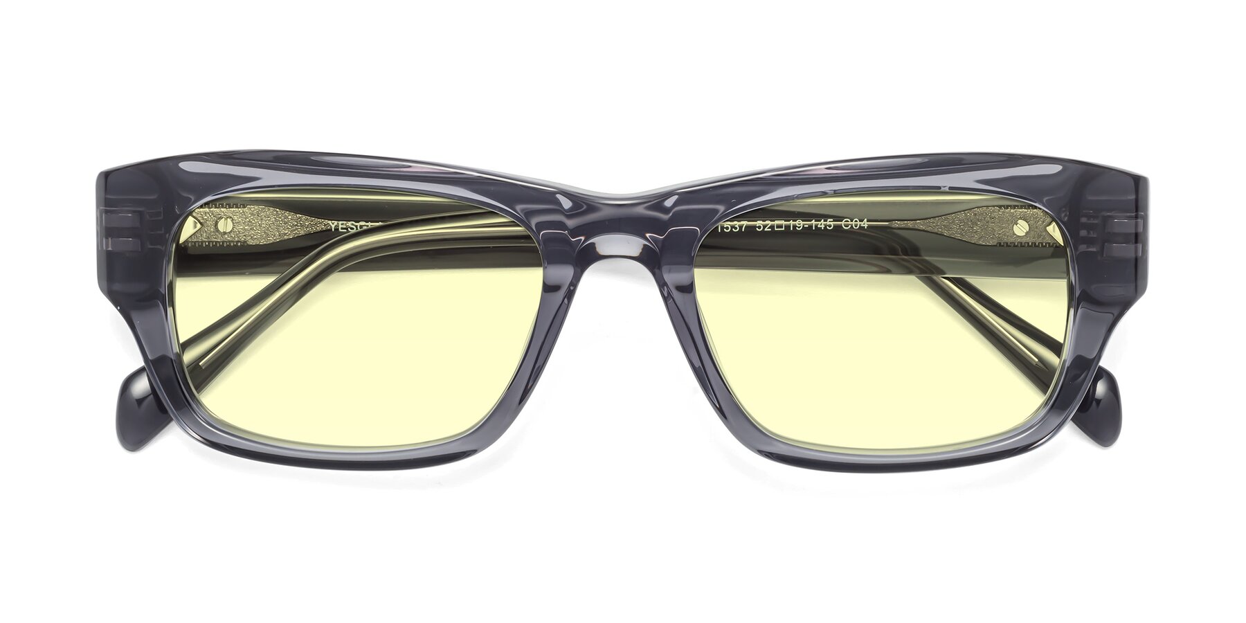 Folded Front of 1537 in Gray with Light Yellow Tinted Lenses