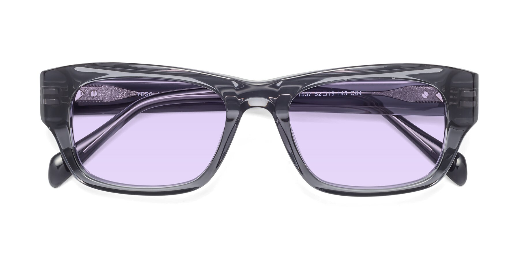 Folded Front of 1537 in Gray with Light Purple Tinted Lenses