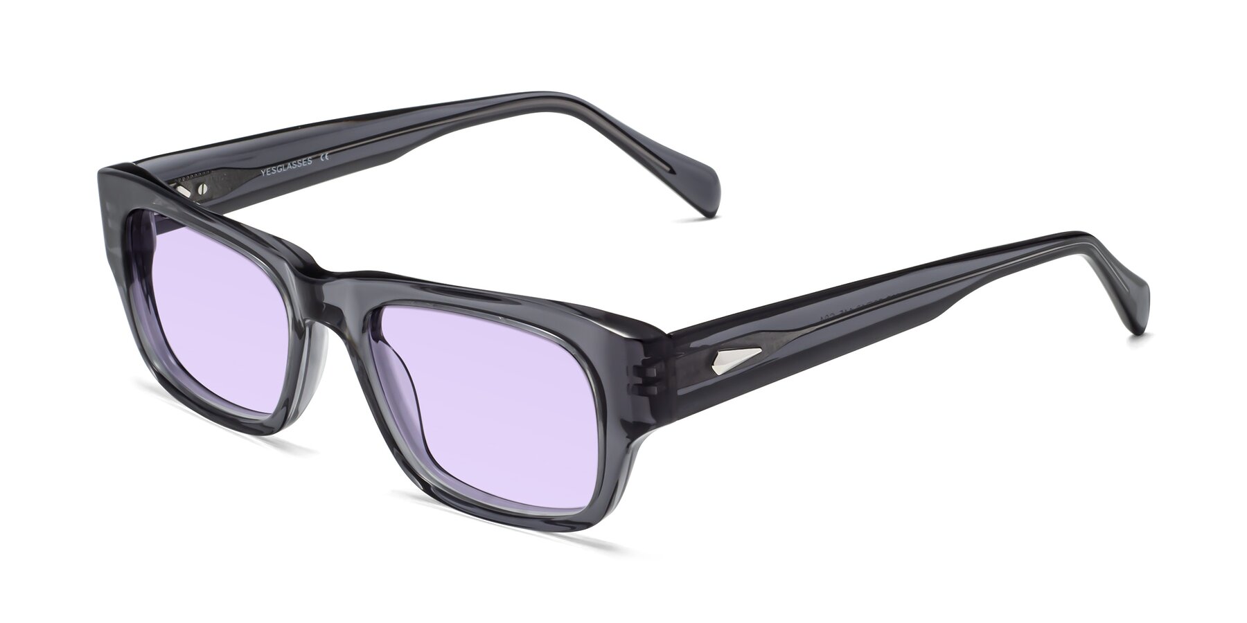 Angle of 1537 in Gray with Light Purple Tinted Lenses
