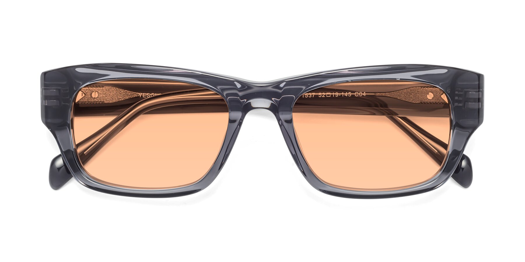 Folded Front of 1537 in Gray with Light Orange Tinted Lenses