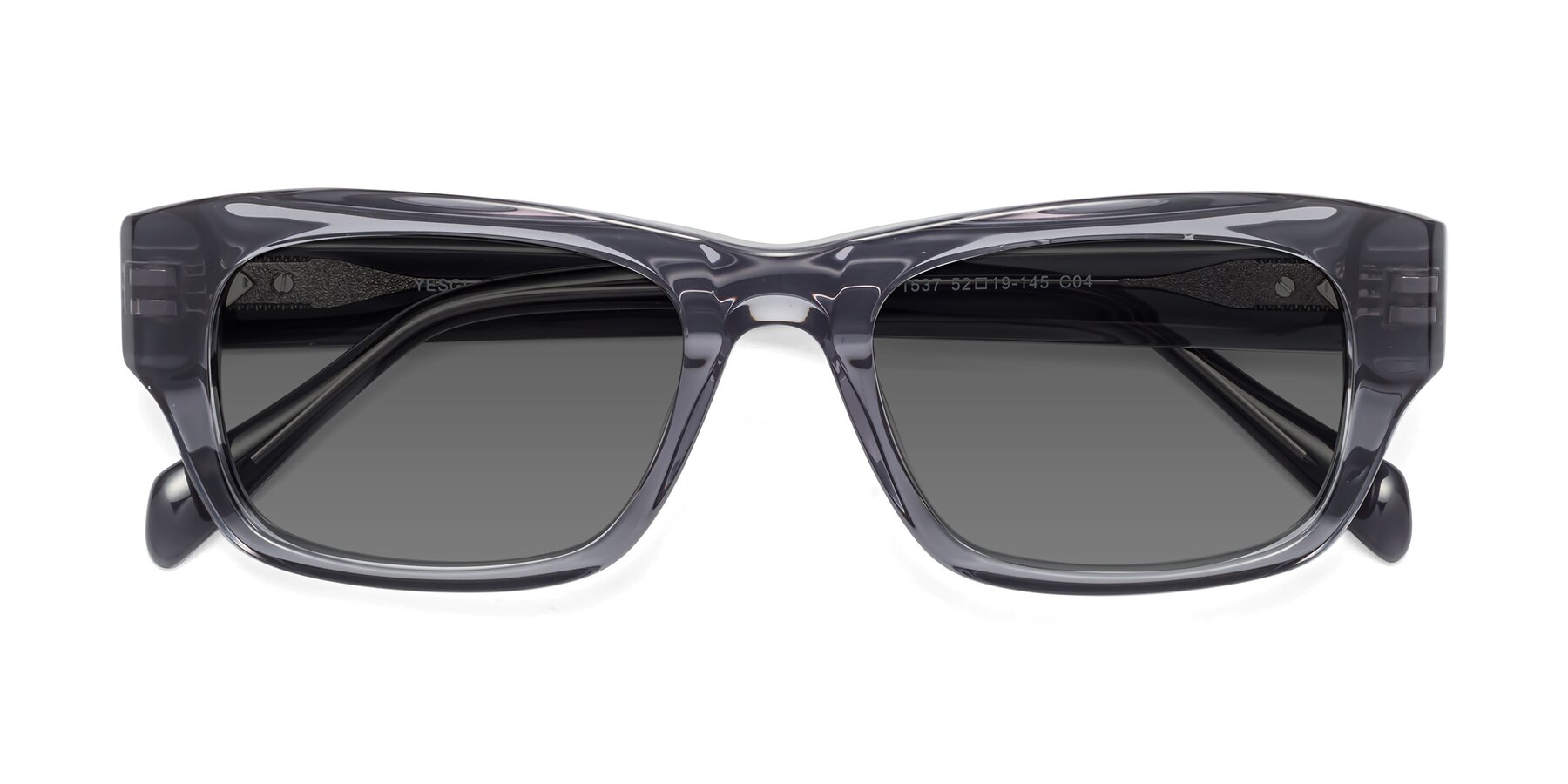 Folded Front of 1537 in Gray with Medium Gray Tinted Lenses