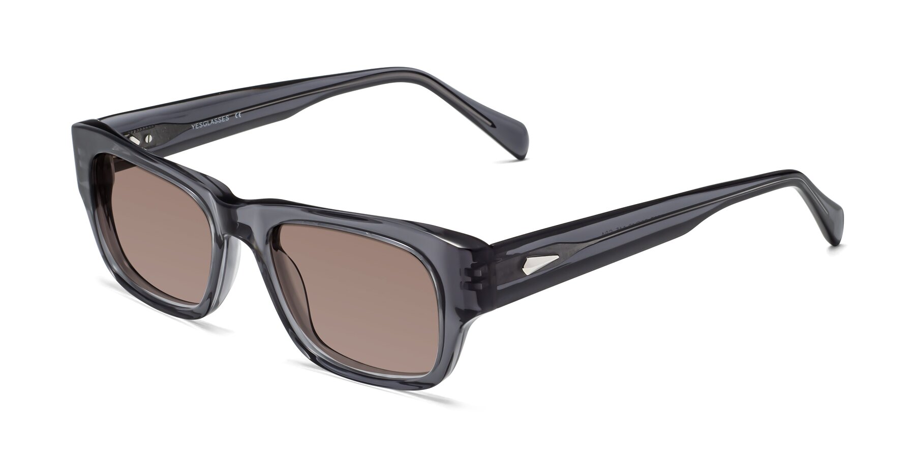 Angle of 1537 in Gray with Medium Brown Tinted Lenses