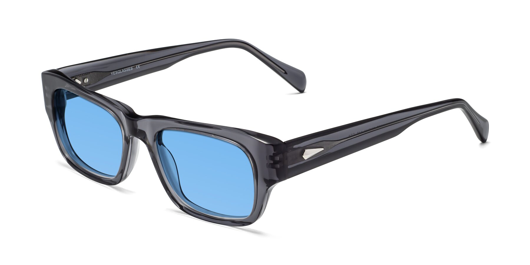 Angle of 1537 in Gray with Medium Blue Tinted Lenses