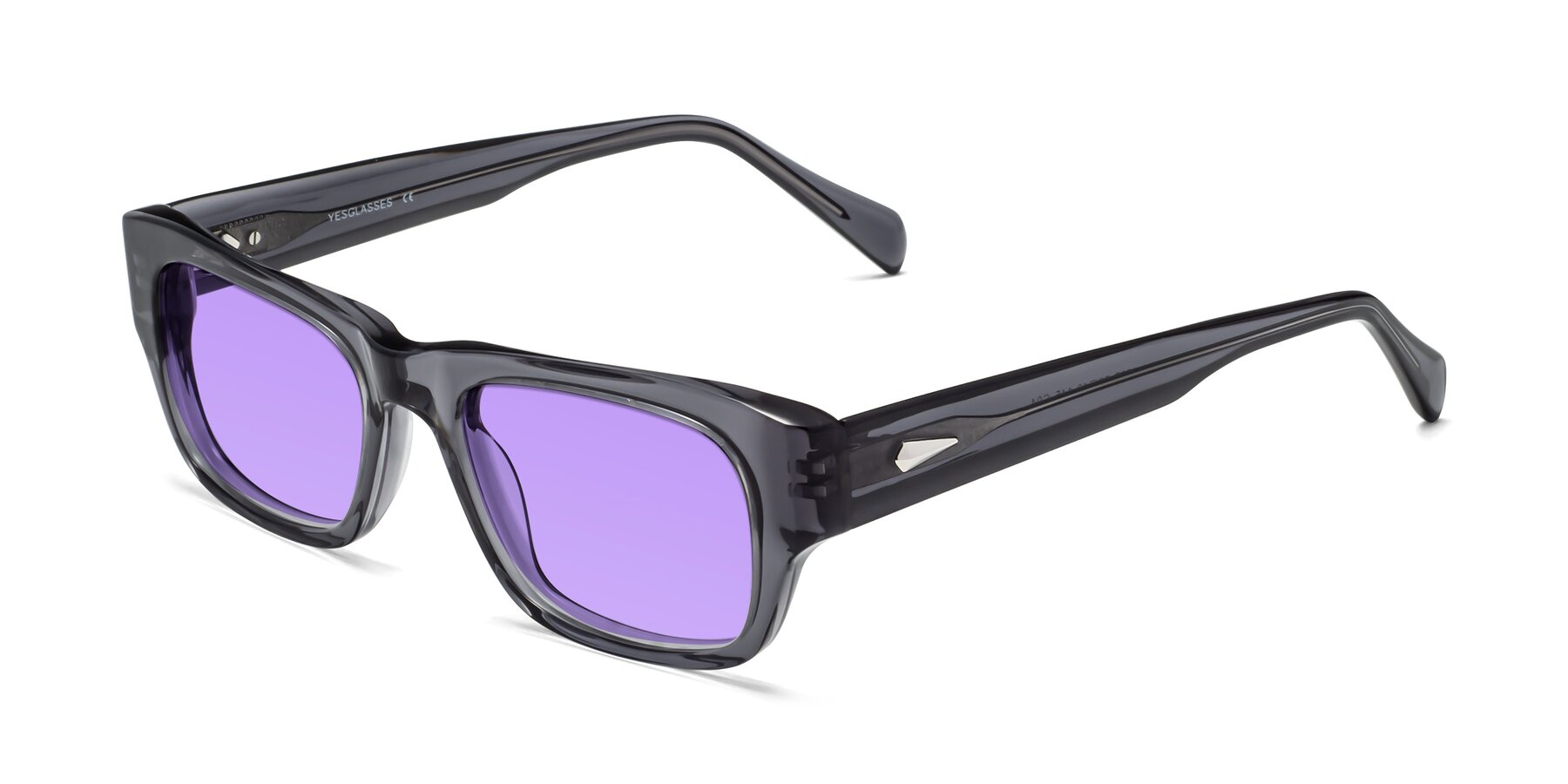 Angle of 1537 in Gray with Medium Purple Tinted Lenses