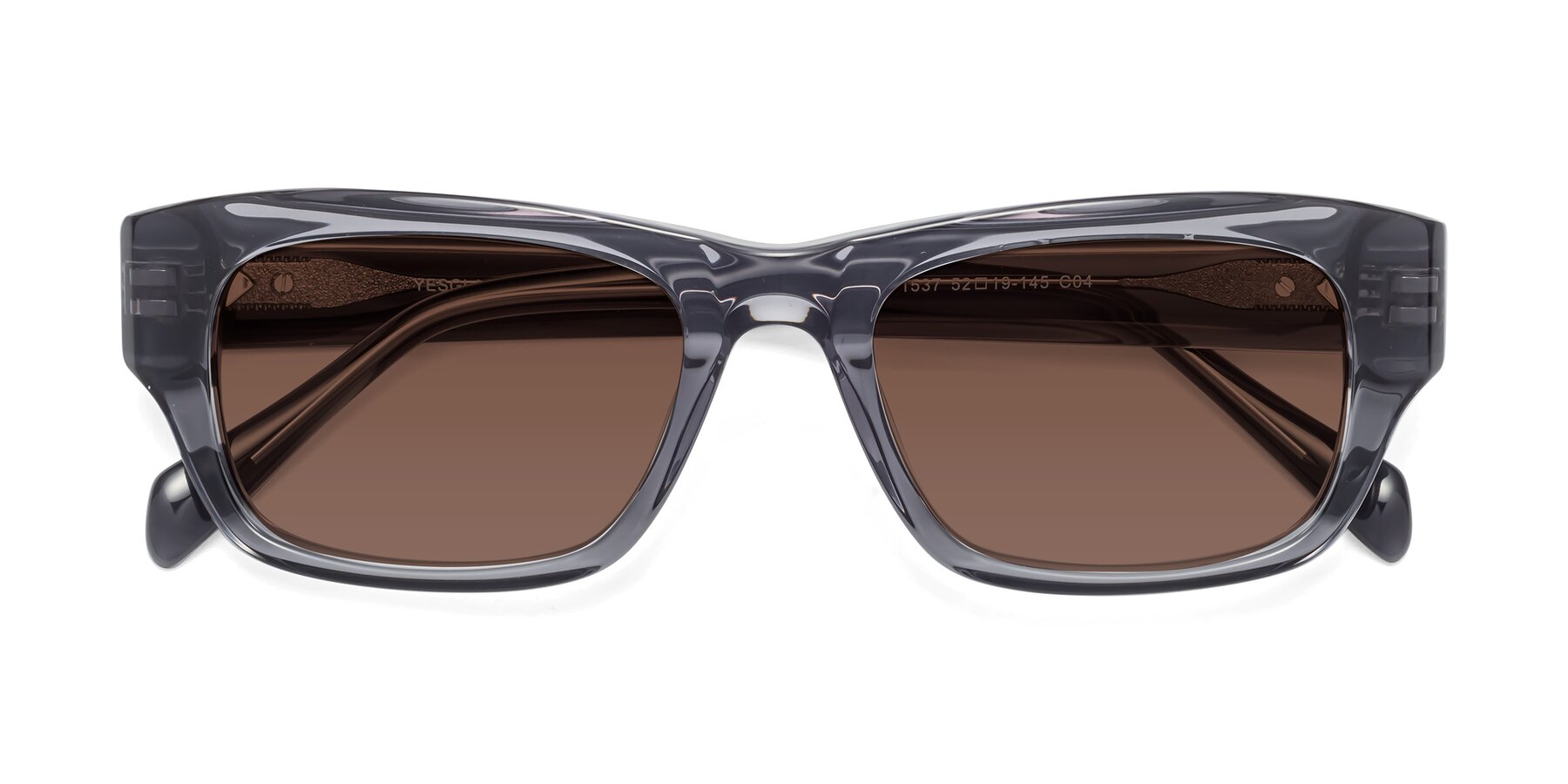 Folded Front of 1537 in Gray with Brown Tinted Lenses