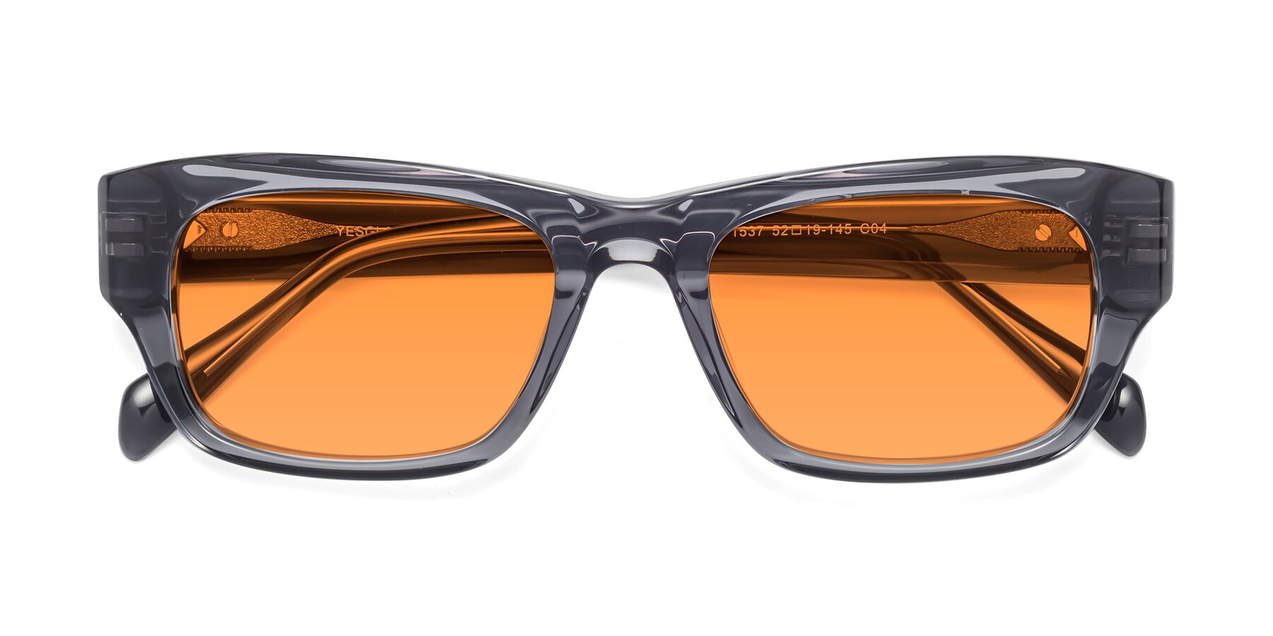 Folded Front of 1537 in Gray with Orange Tinted Lenses