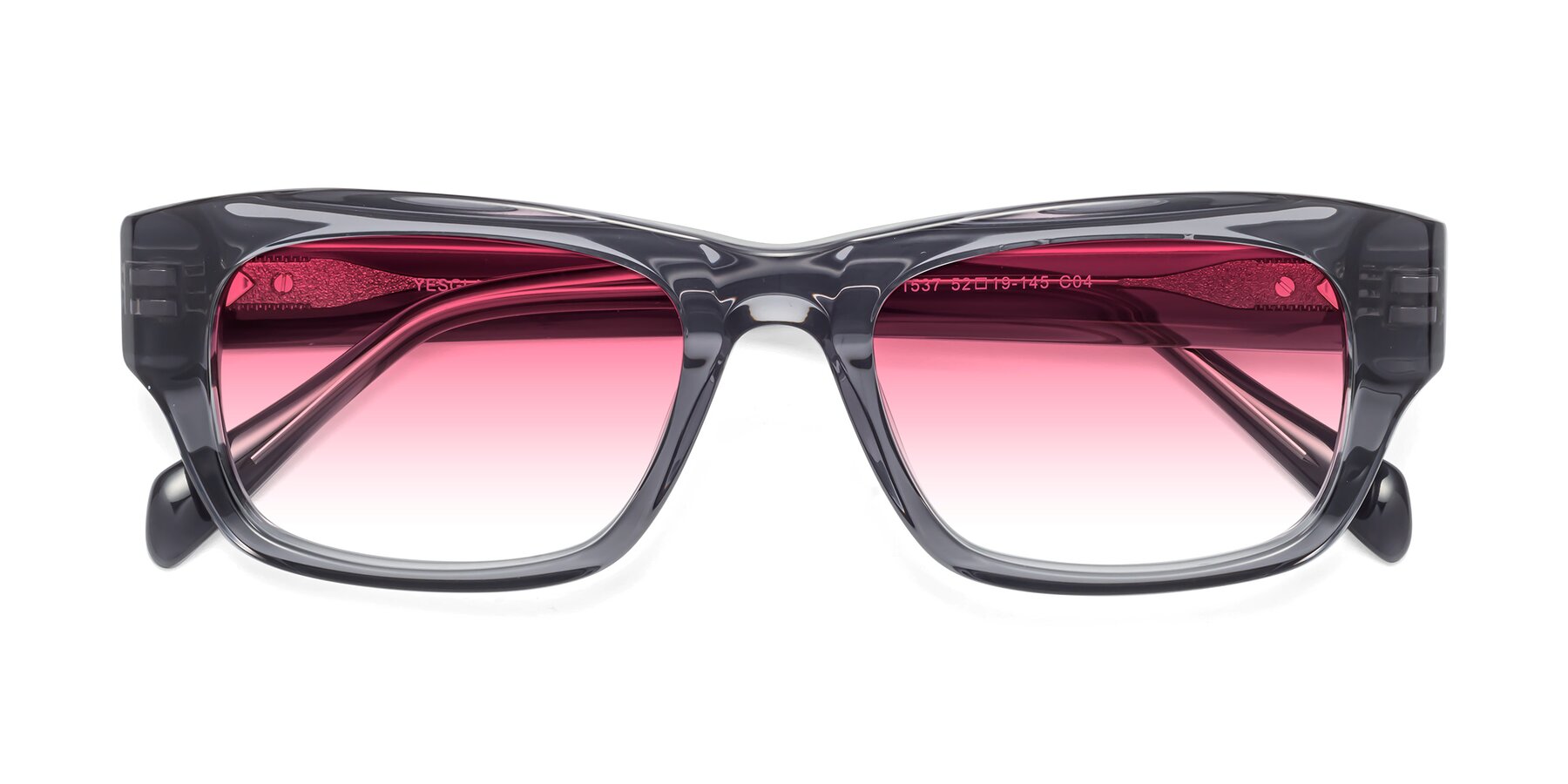 Folded Front of 1537 in Gray with Pink Gradient Lenses