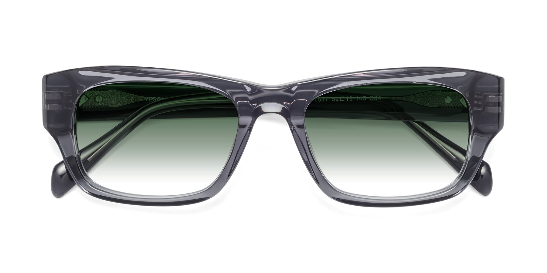 Folded Front of 1537 in Gray with Green Gradient Lenses