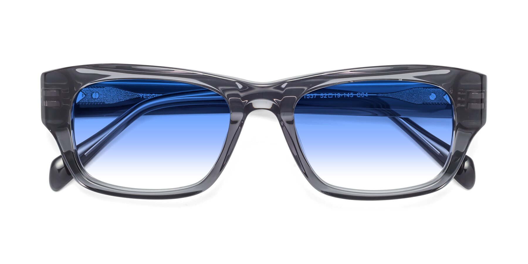 Folded Front of 1537 in Gray with Blue Gradient Lenses