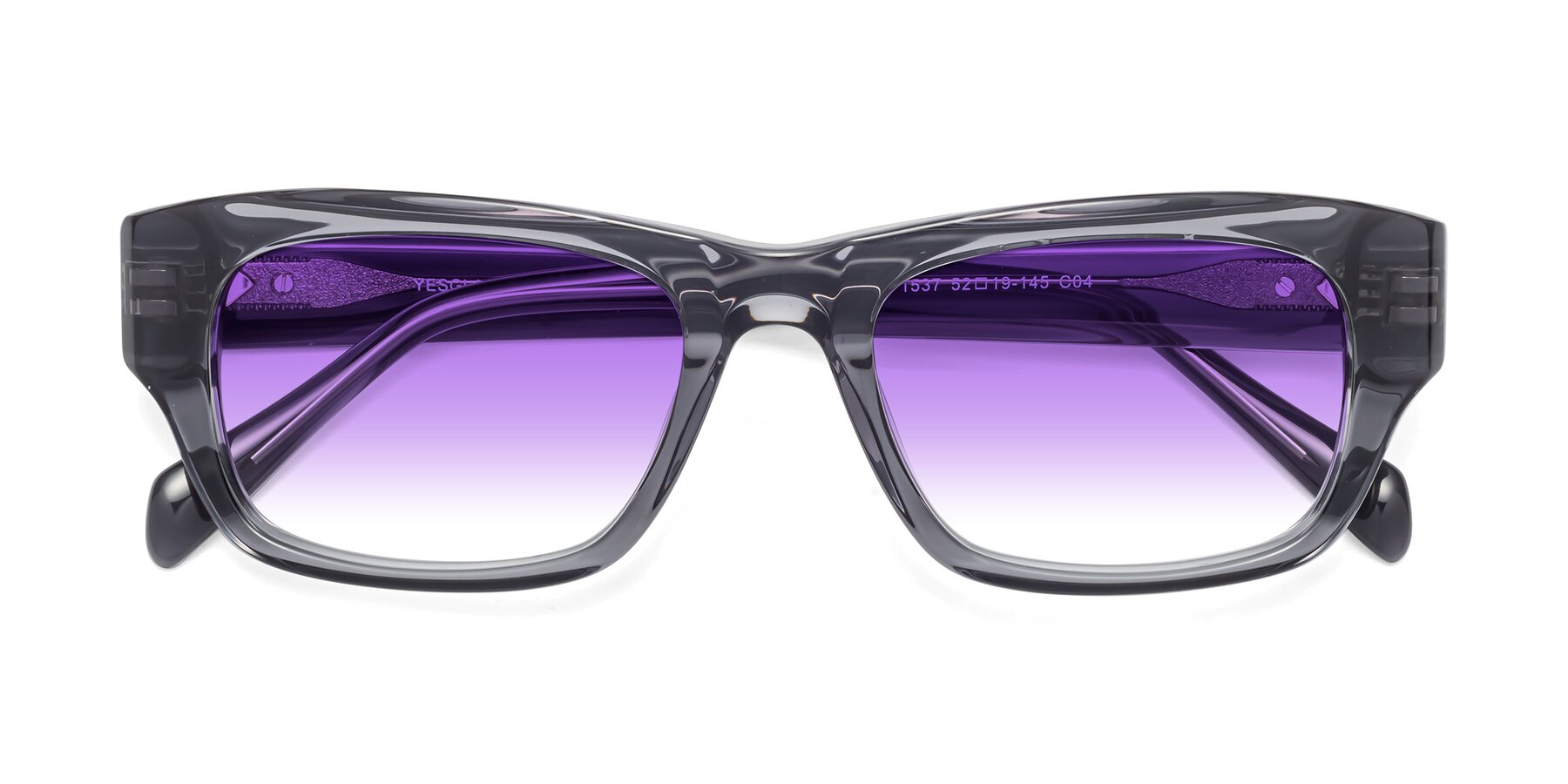 Folded Front of 1537 in Gray with Purple Gradient Lenses