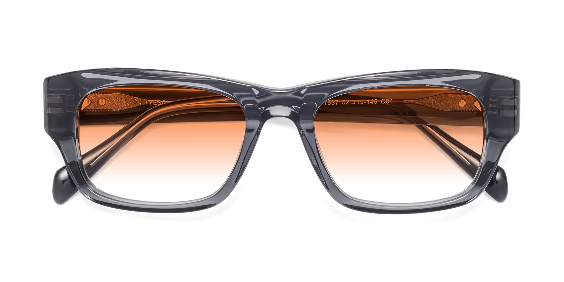 Folded Front of 1537 in Gray with Orange Gradient Lenses