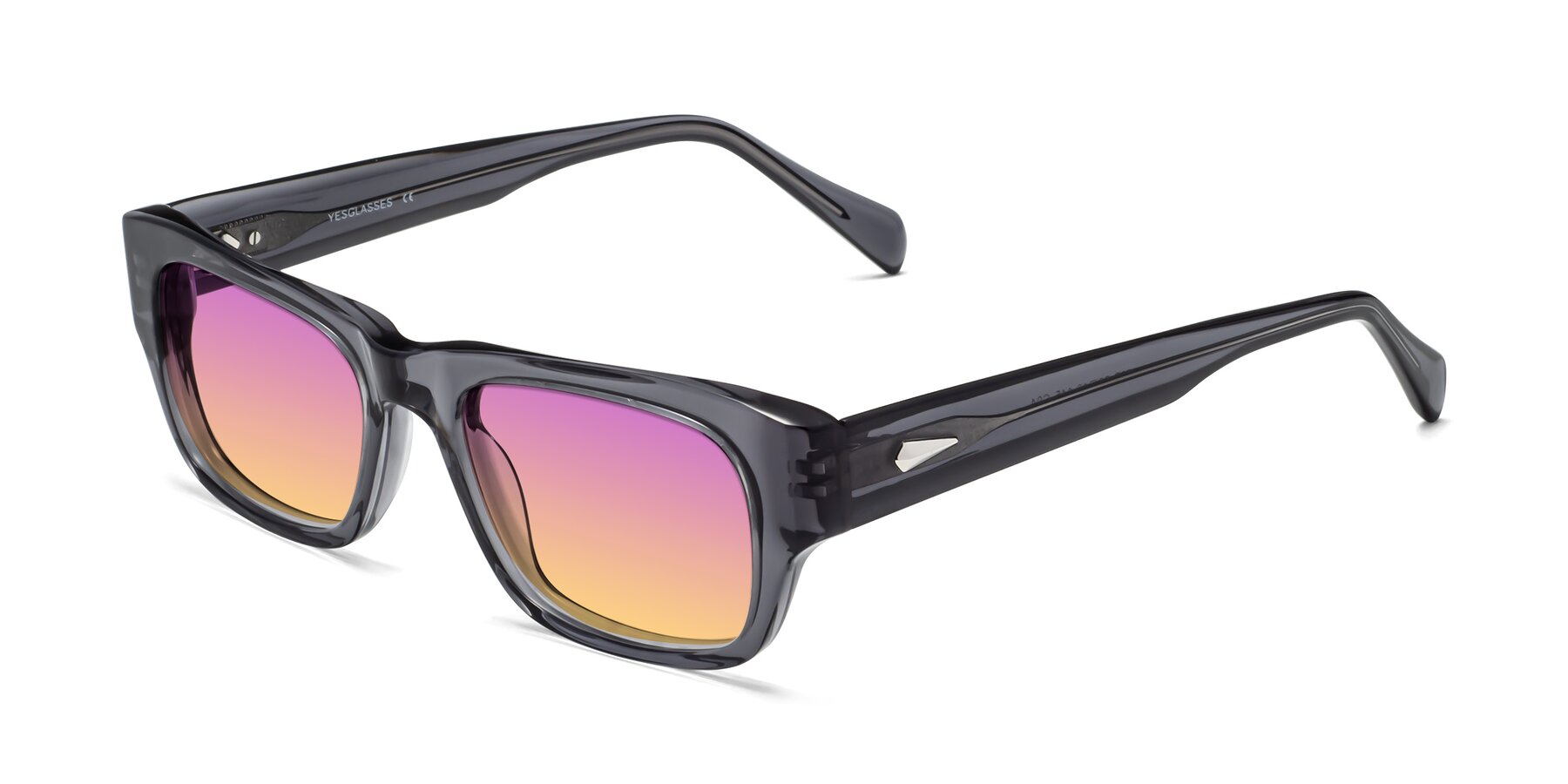 Angle of 1537 in Gray with Purple / Yellow Gradient Lenses