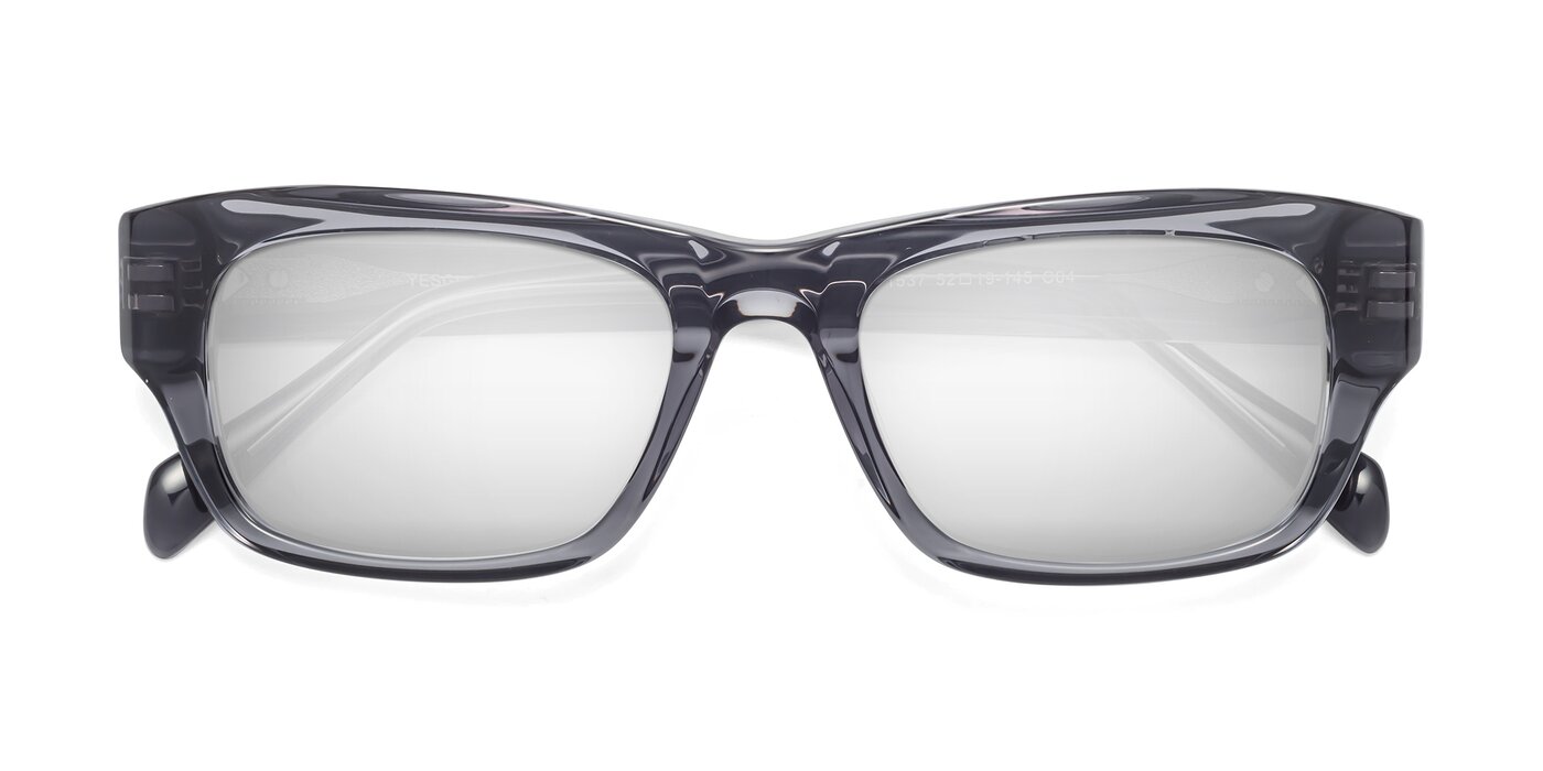 1537 - Gray Flash Mirrored Sunglasses