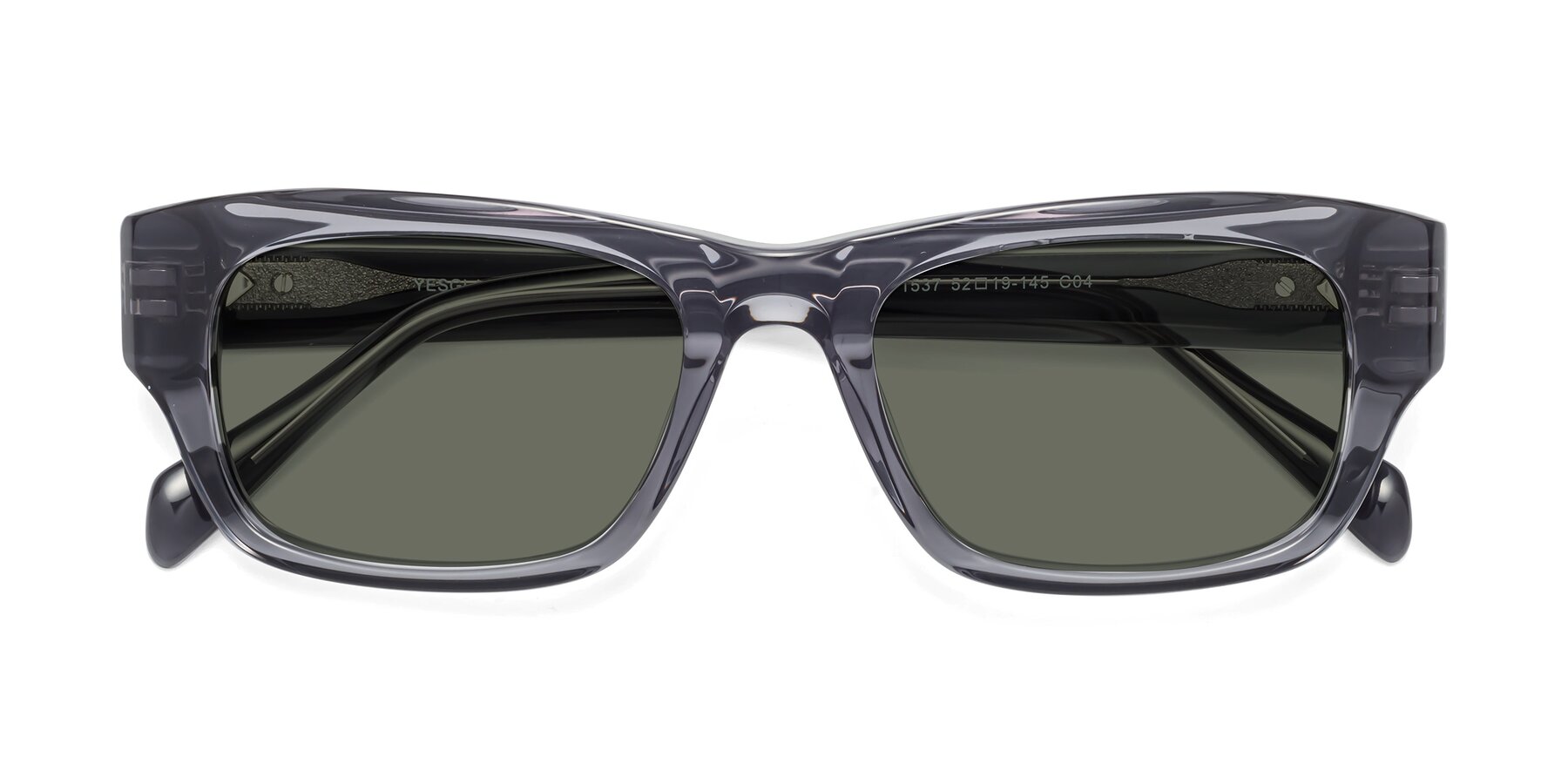Folded Front of 1537 in Gray with Gray Polarized Lenses