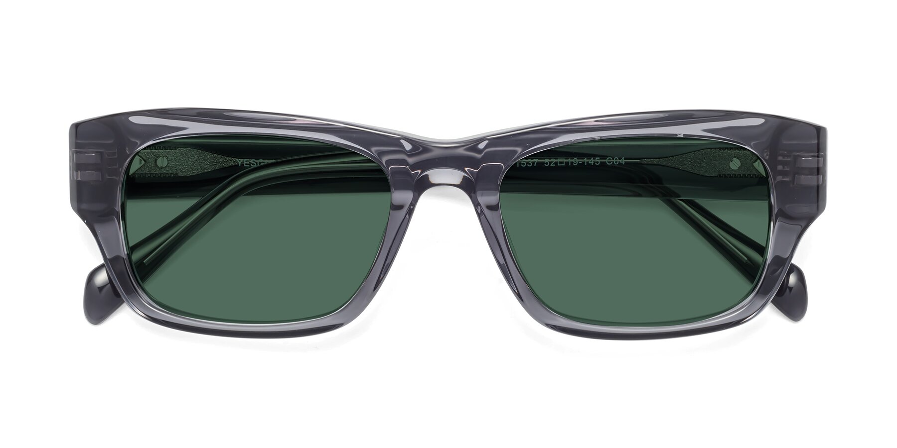 Folded Front of 1537 in Gray with Green Polarized Lenses