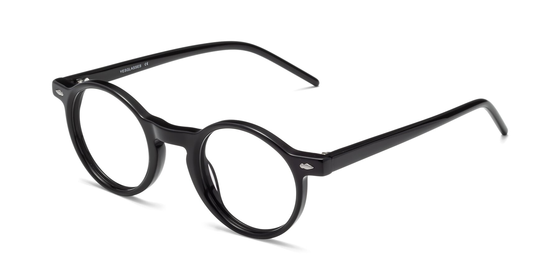Angle of 1542 in Black with Clear Blue Light Blocking Lenses