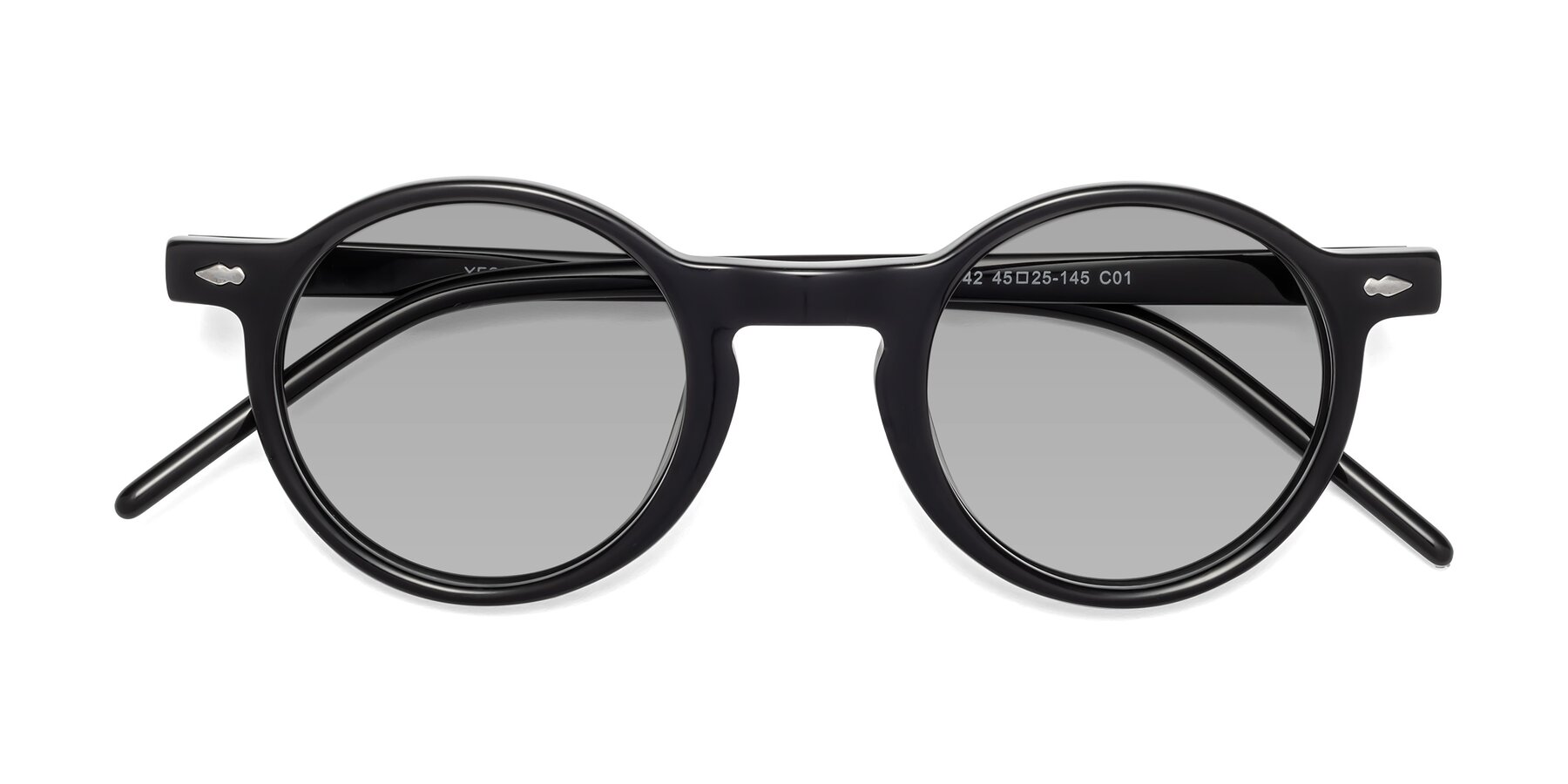Folded Front of 1542 in Black with Light Gray Tinted Lenses