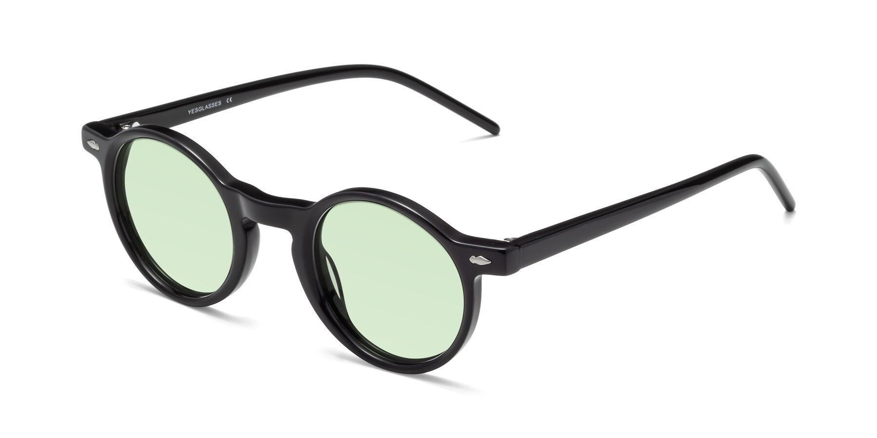Angle of 1542 in Black with Light Green Tinted Lenses