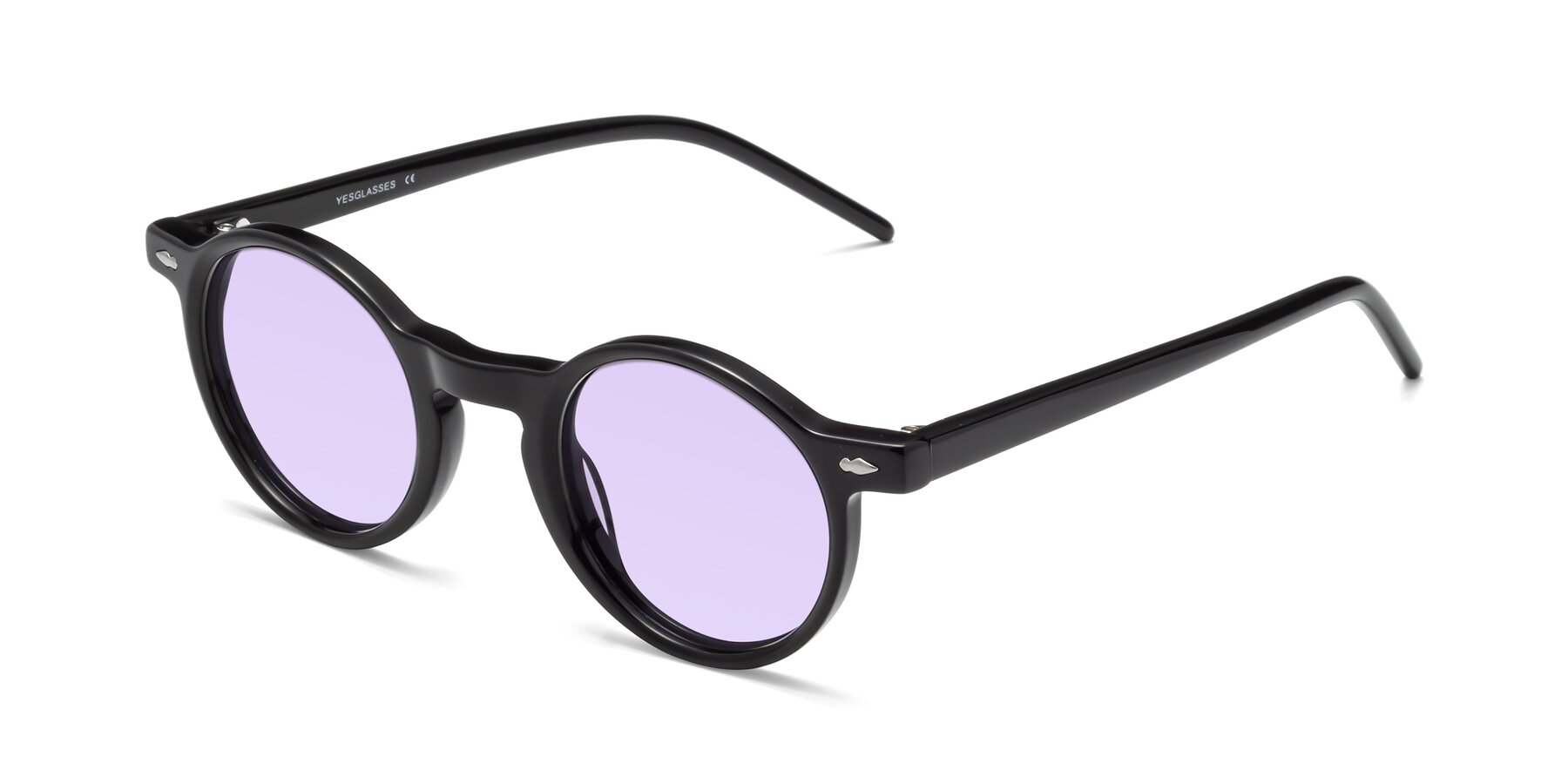 Angle of 1542 in Black with Light Purple Tinted Lenses