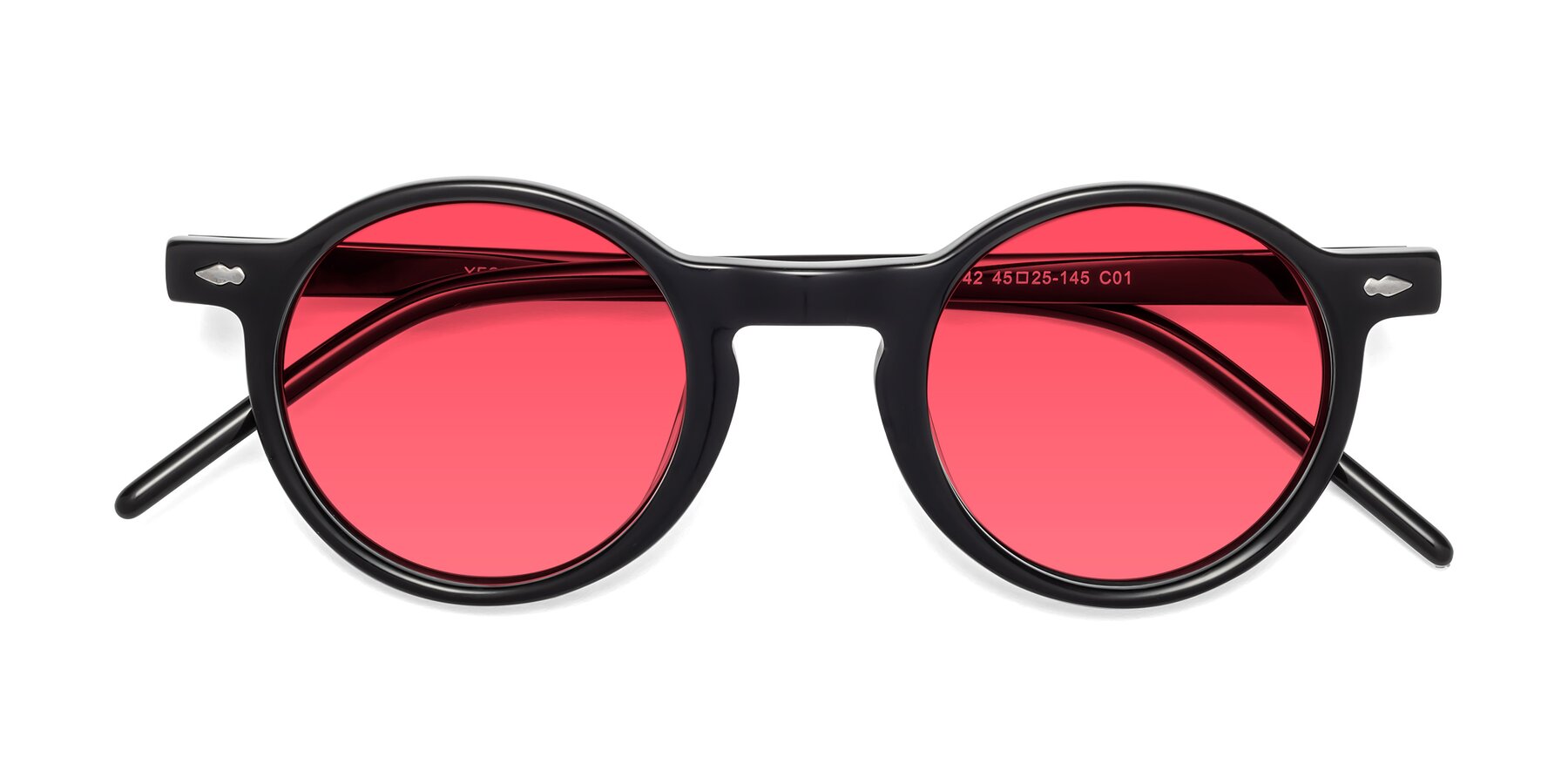 Folded Front of 1542 in Black with Red Tinted Lenses