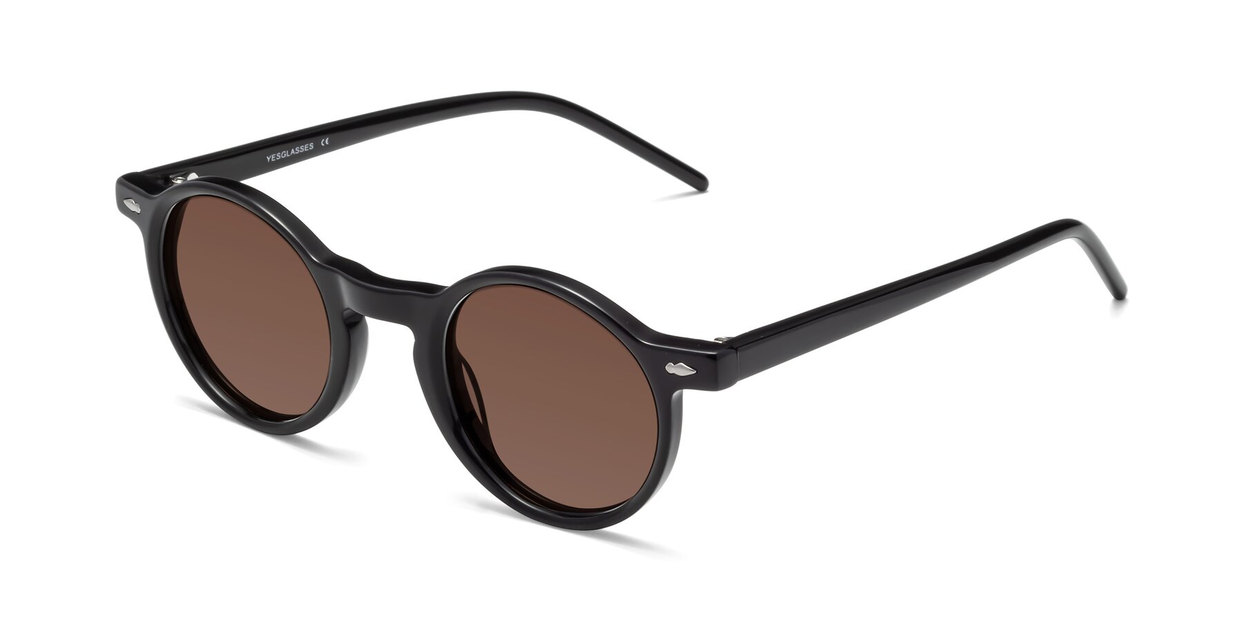 Angle of 1542 in Black with Brown Tinted Lenses