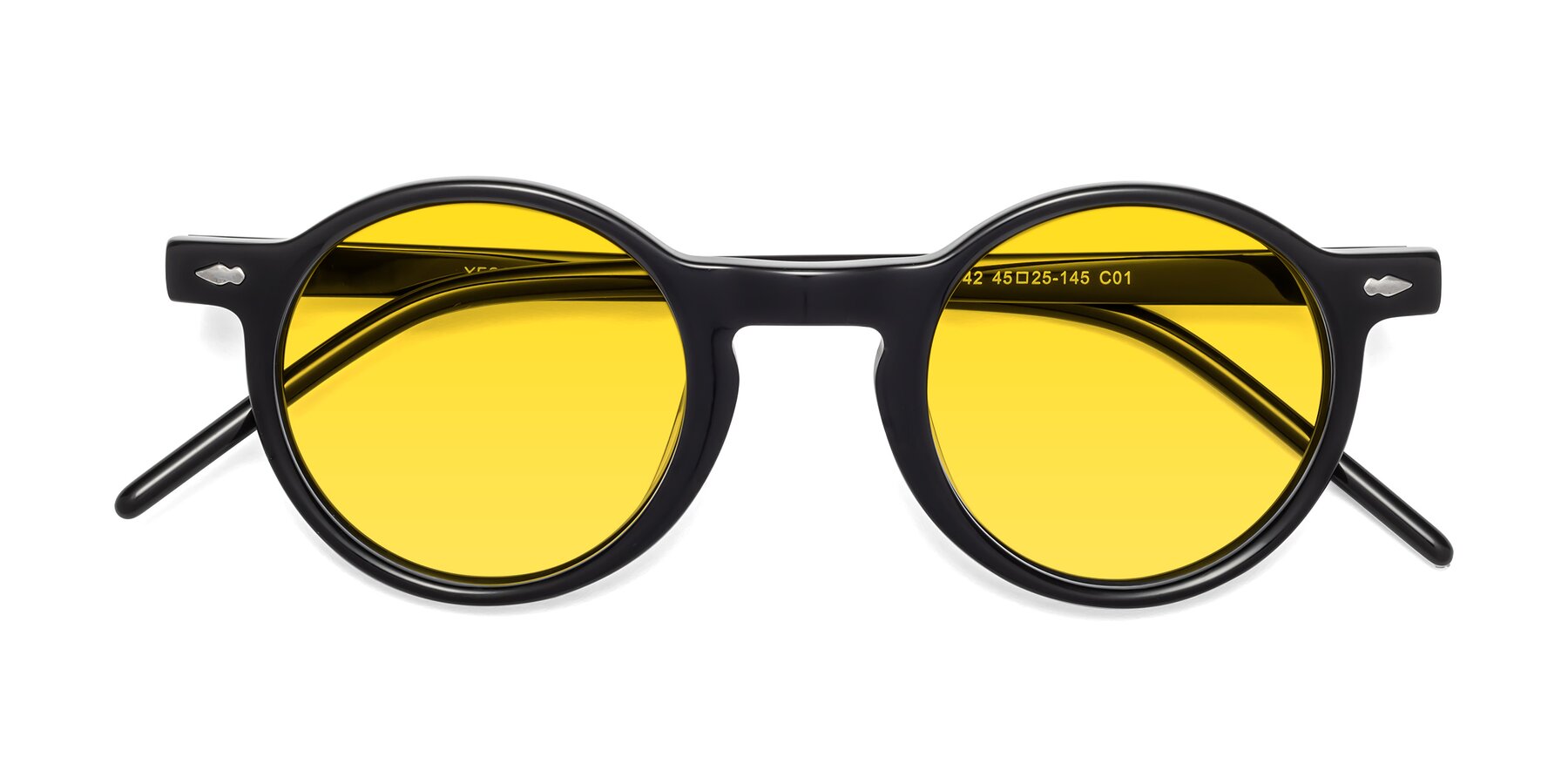 Folded Front of 1542 in Black with Yellow Tinted Lenses