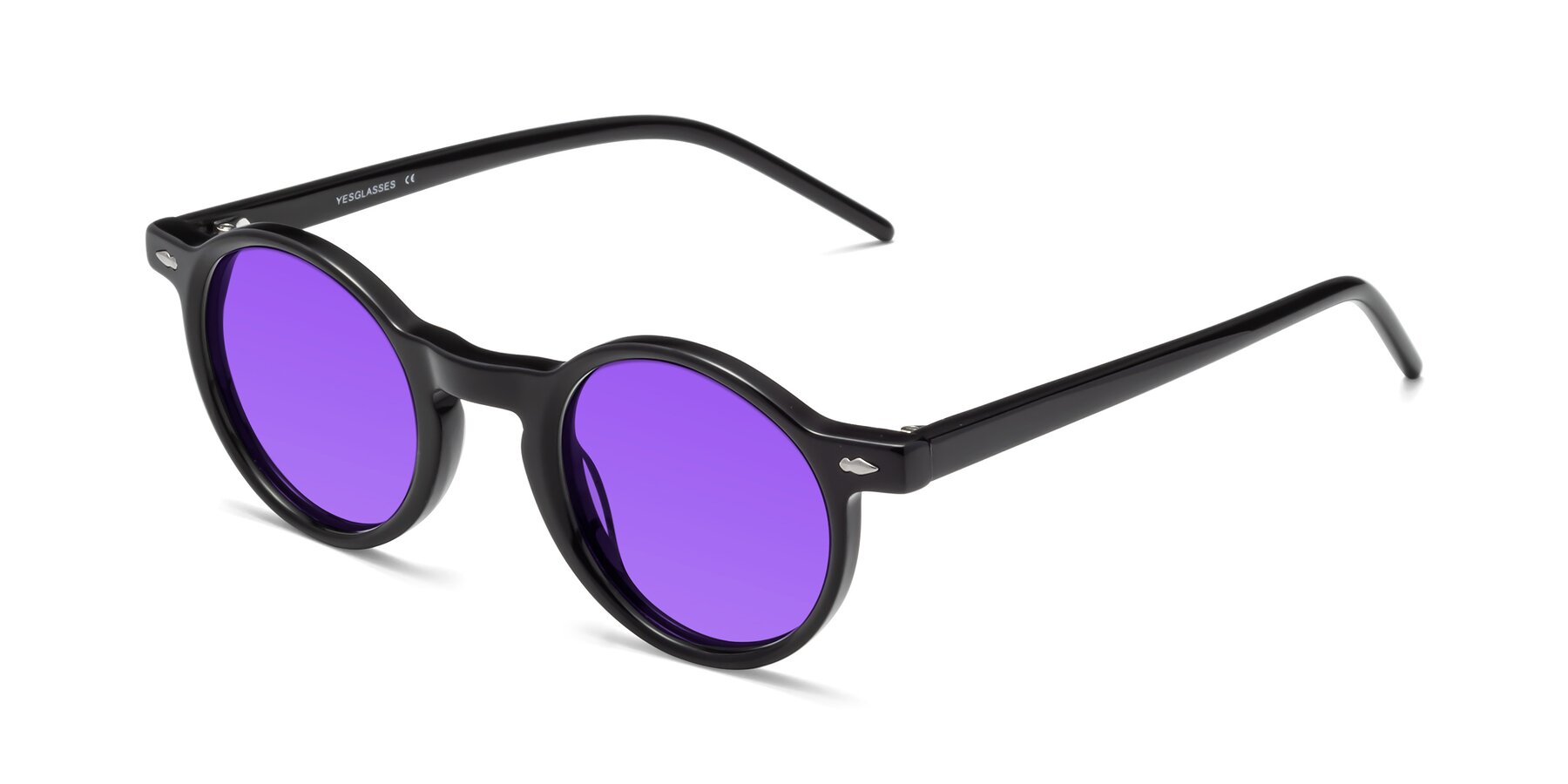 Angle of 1542 in Black with Purple Tinted Lenses