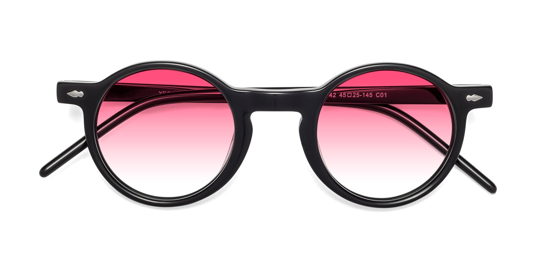 Folded Front of 1542 in Black with Pink Gradient Lenses