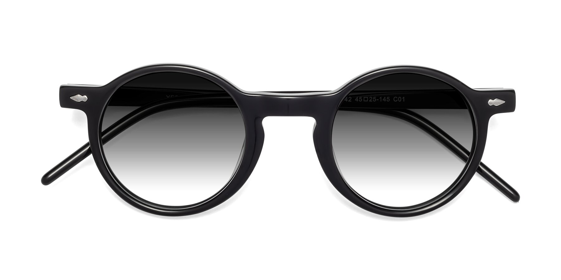 Folded Front of 1542 in Black with Gray Gradient Lenses