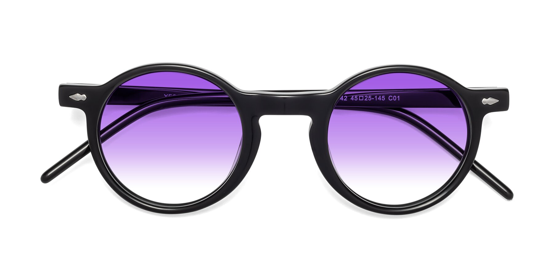 Folded Front of 1542 in Black with Purple Gradient Lenses