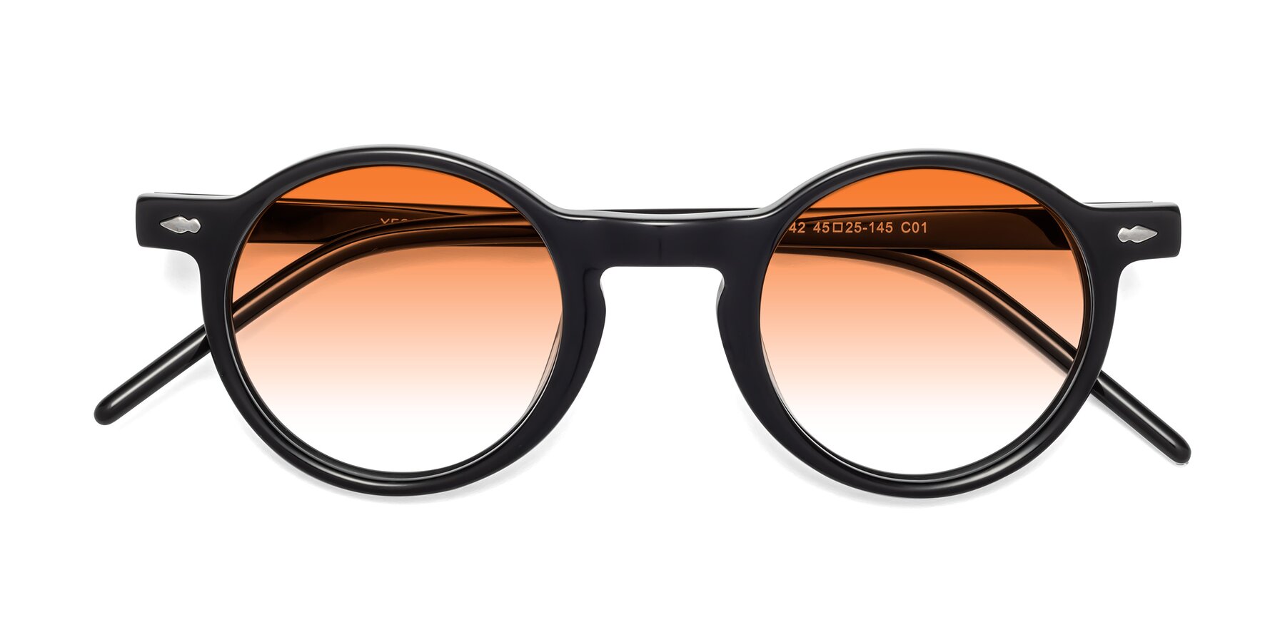 Folded Front of 1542 in Black with Orange Gradient Lenses