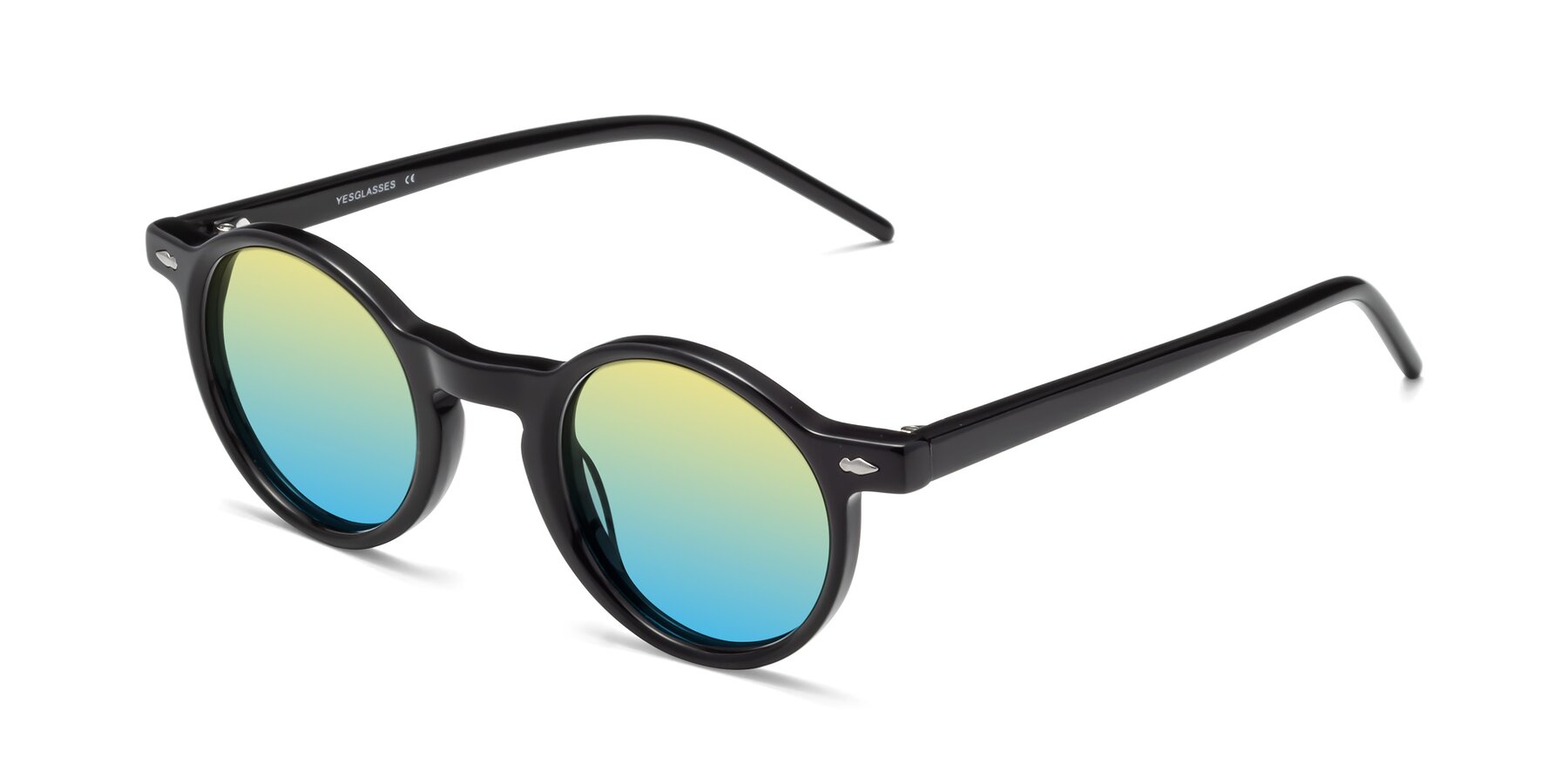 Angle of 1542 in Black with Yellow / Blue Gradient Lenses