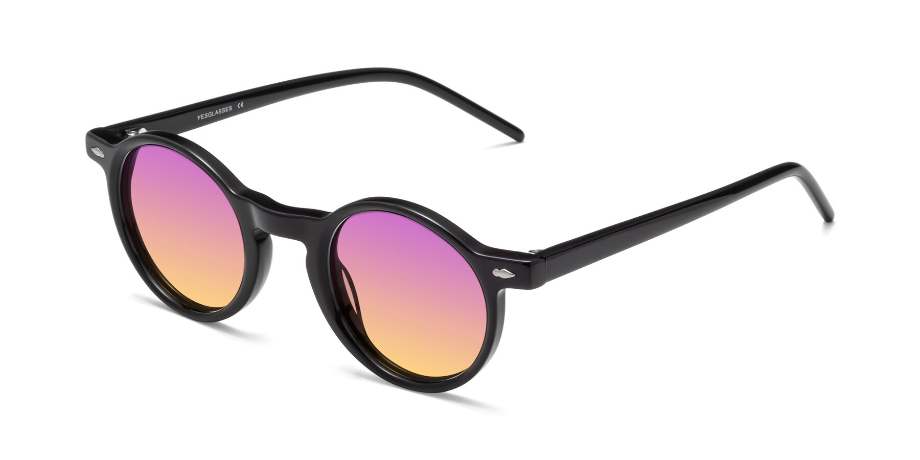 Angle of 1542 in Black with Purple / Yellow Gradient Lenses