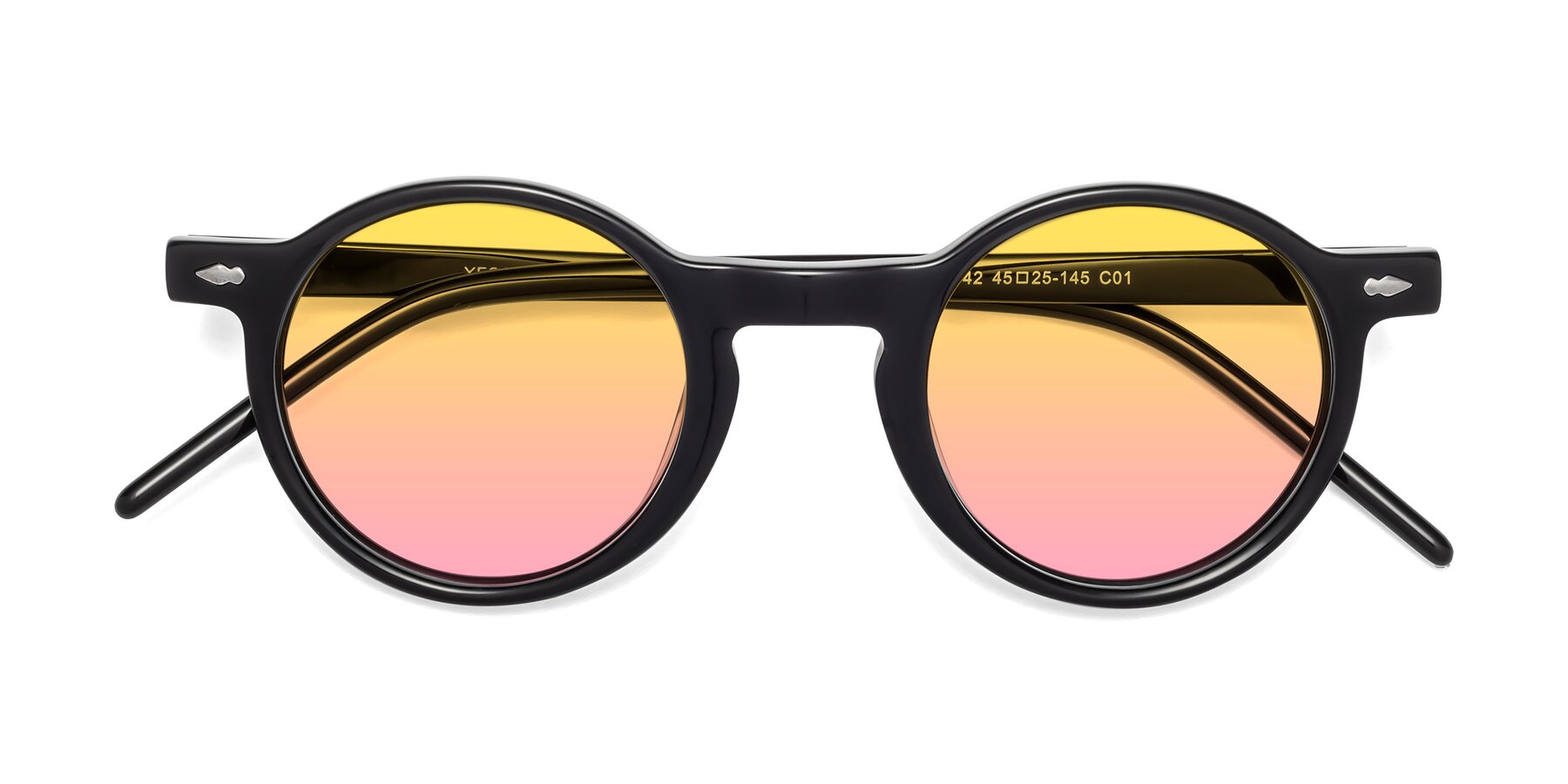 Folded Front of 1542 in Black with Yellow / Pink Gradient Lenses