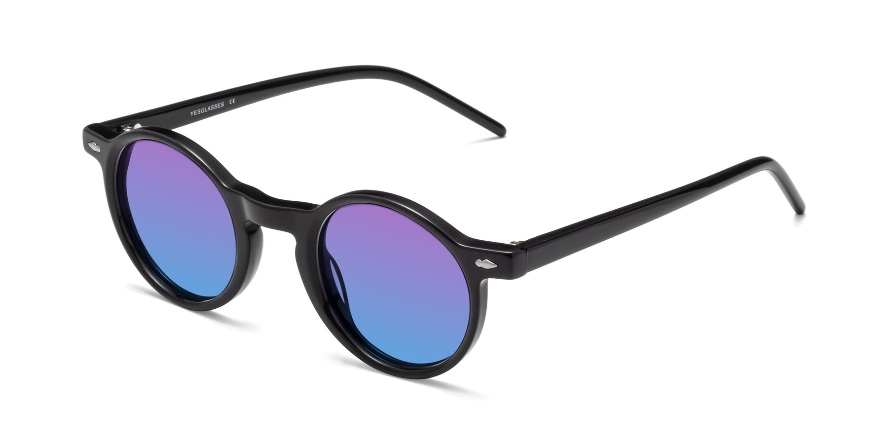 Angle of 1542 in Black with Purple / Blue Gradient Lenses