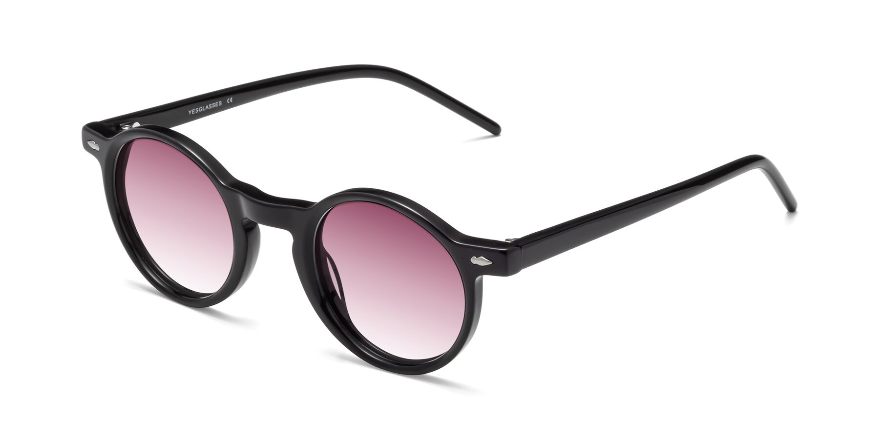 Angle of Marga in Black with Wine Gradient Lenses