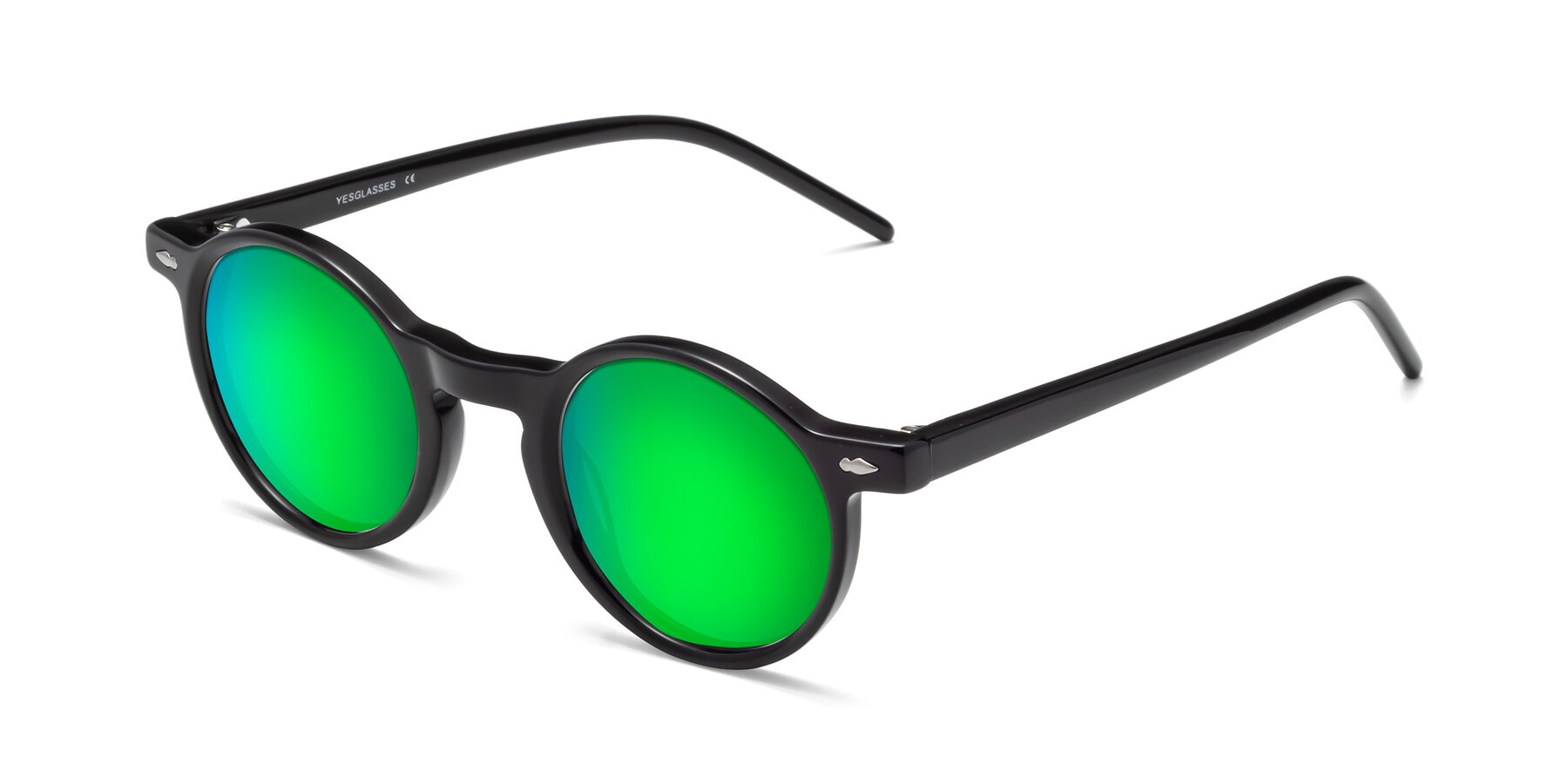 Angle of 1542 in Black with Green Mirrored Lenses