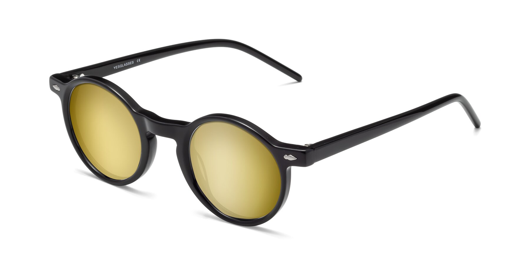 Angle of 1542 in Black with Gold Mirrored Lenses